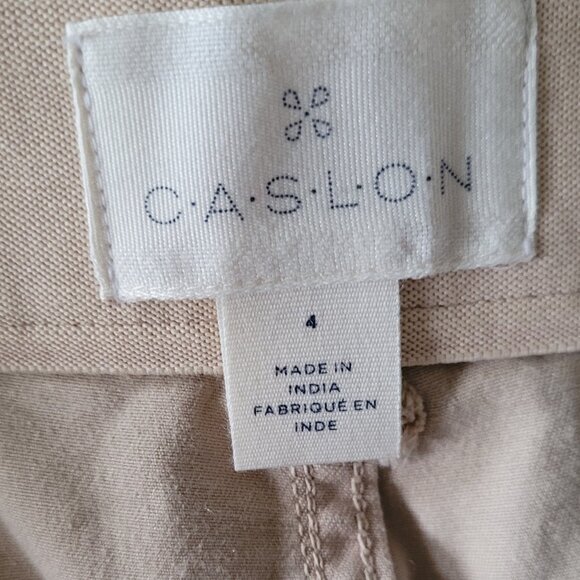 Wide-Leg Tan Caslon Pants Size 4. - Picture 6 of 7